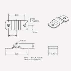 1969-11 PIPE RETAINER BACK PLATE