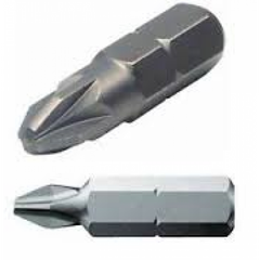 Bit Insert Pzd # 1 Phillips Pozi-Drive  Point  1/4 Hex Shank 1" Long Q-40-PZD-01