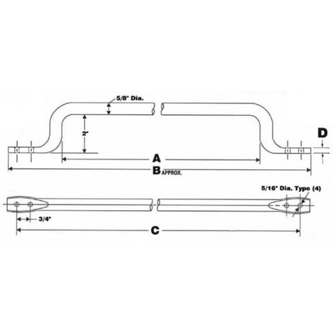 Grab Handle Gh-3318-CH  Chrome Grab Handle 23.68" Oal