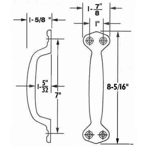 Grab Handle Gh-3200 Chrome Grab Handle 8-5/16" Oal
