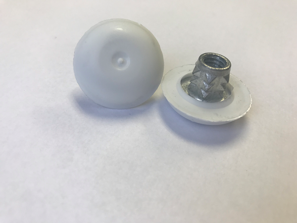 T-Nut Encapsulated White 5/16-18  X .500 Spiked Barrel
