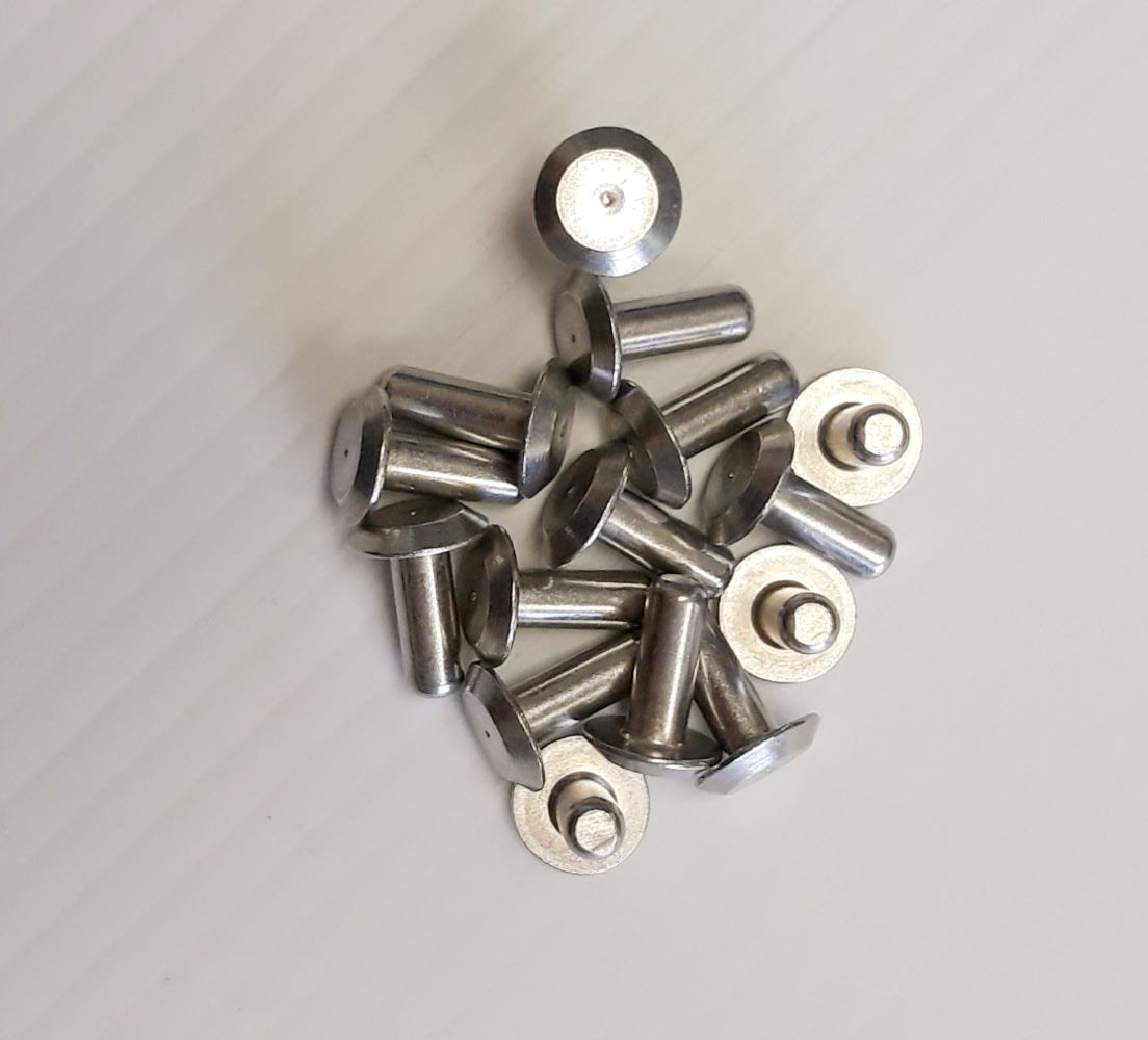 Truss Head Rivets 1/8 Dia X 1/4 Length Solid Steel Flat Head Rivet ...